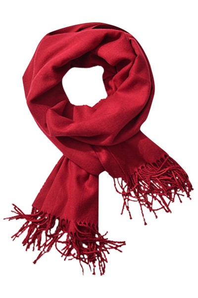 SKSL004 design pure color imitation cashmere scarf tassel scarf manufacturer side view